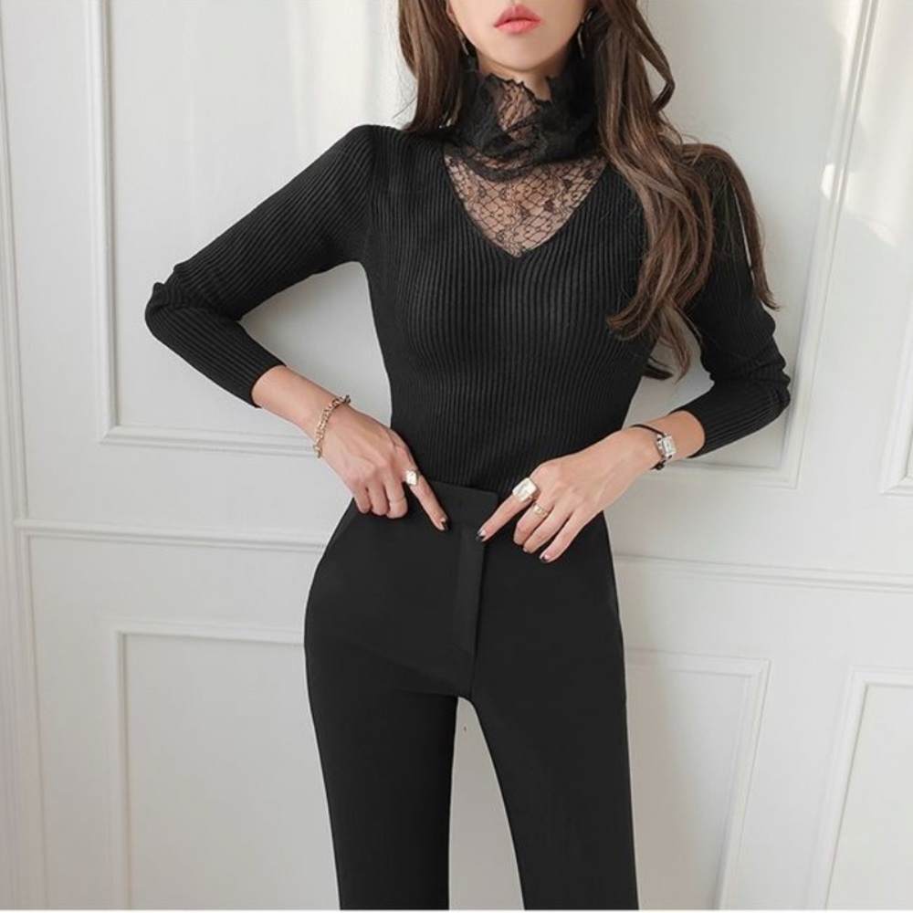 Elegant Women's Sweater - Black, Cream,